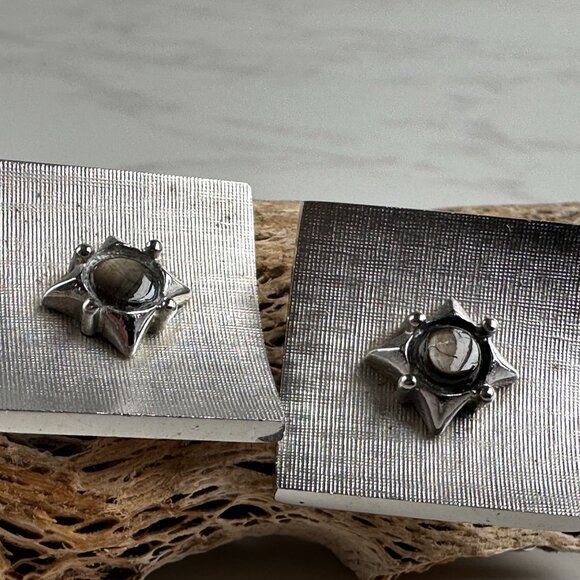 Vintage Starburst Cufflinks, Gift for Him - Picture 6 of 7